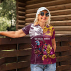 Custom Sea Eagles And Broncos Rugby Women Polo Shirt Sporty Style