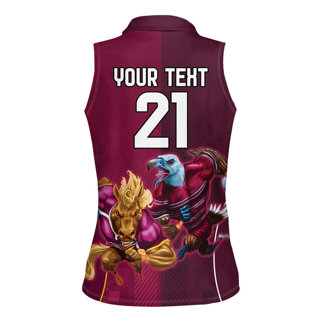 Custom Sea Eagles And Broncos Rugby Women Sleeveless Polo Shirt Sporty Style