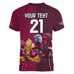 Custom Sea Eagles And Broncos Rugby Women V-Neck T-Shirt Sporty Style