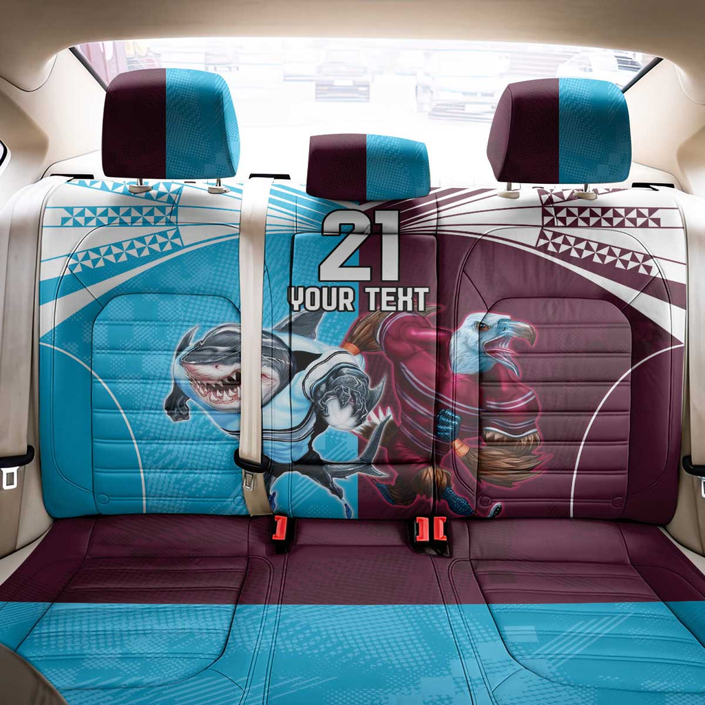 Custom Sea Eagles And Sharks Rugby Back Car Seat Cover Sporty Style