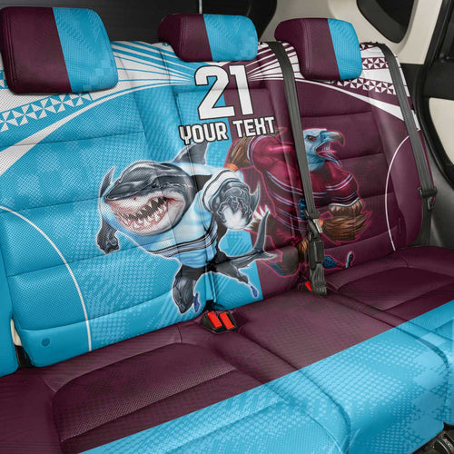 Custom Sea Eagles And Sharks Rugby Back Car Seat Cover Sporty Style