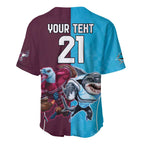 Custom Sea Eagles And Sharks Rugby Baseball Jersey Sporty Style