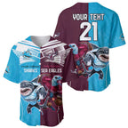 Custom Sea Eagles And Sharks Rugby Baseball Jersey Sporty Style