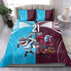 Custom Sea Eagles And Sharks Rugby Bedding Set Sporty Style