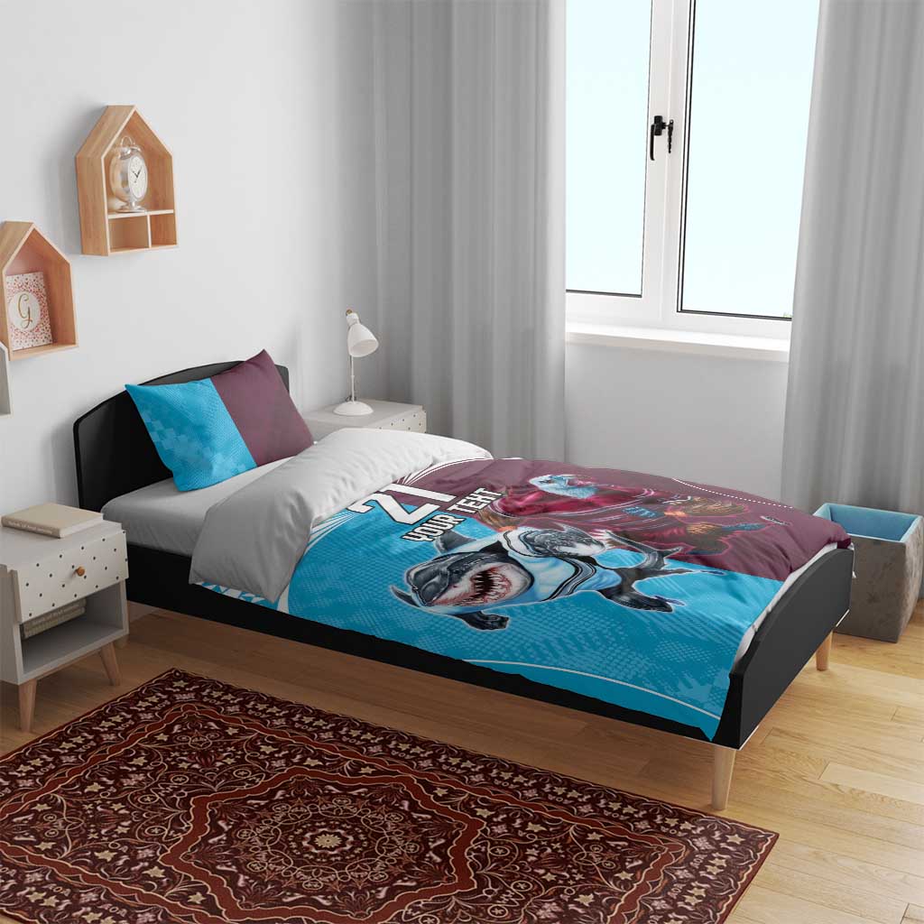 Custom Sea Eagles And Sharks Rugby Bedding Set Sporty Style