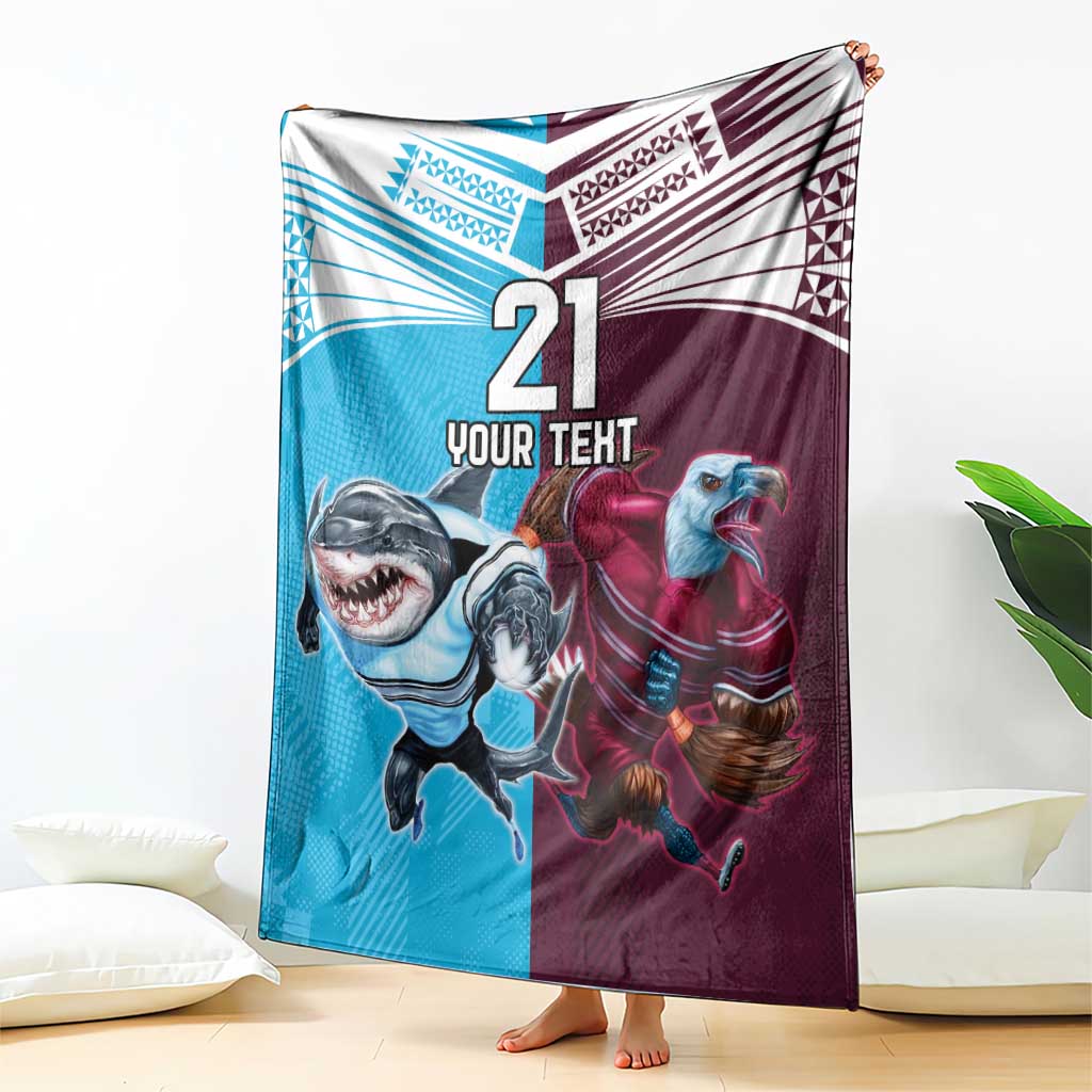 Custom Sea Eagles And Sharks Rugby Blanket Sporty Style