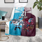 Custom Sea Eagles And Sharks Rugby Blanket Sporty Style