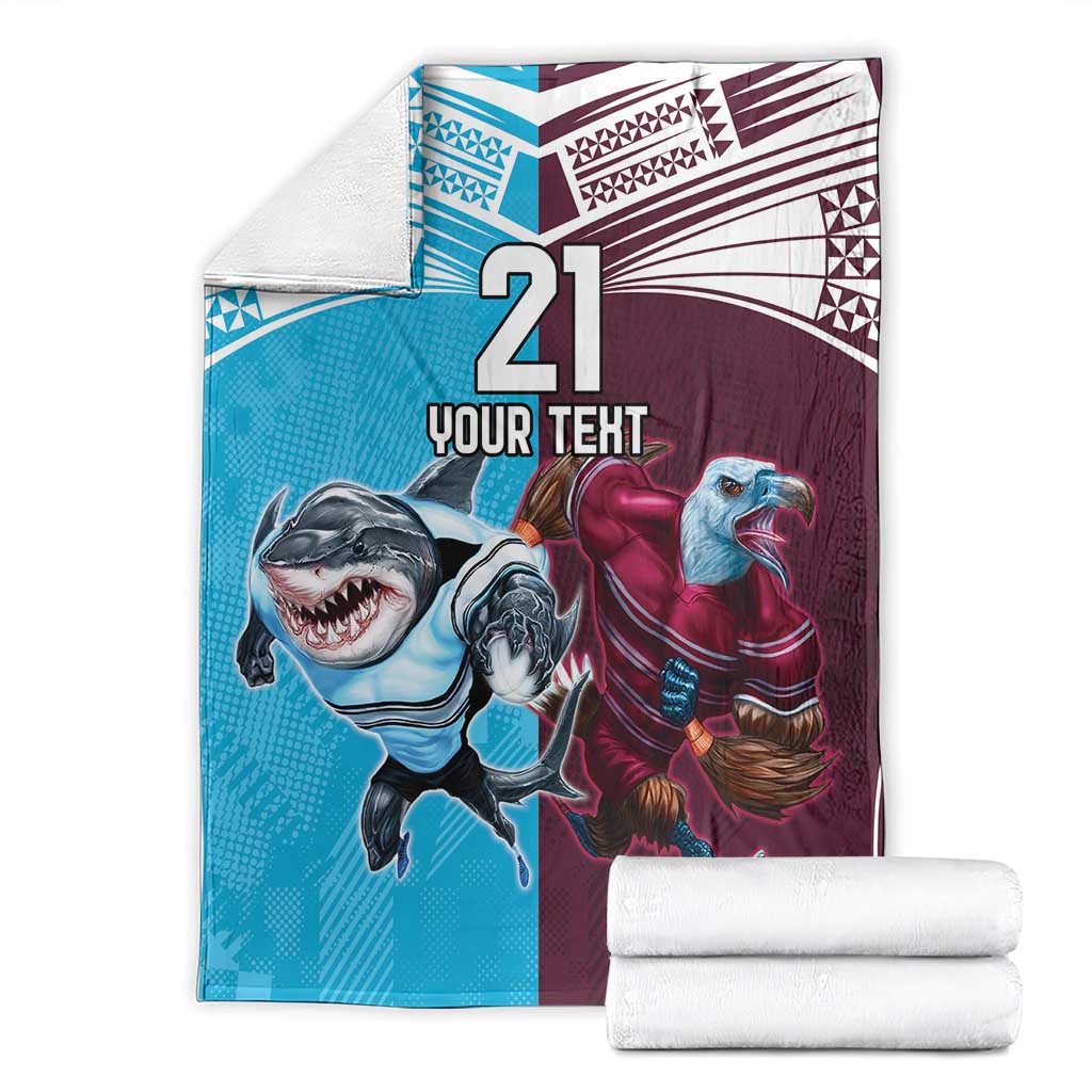 Custom Sea Eagles And Sharks Rugby Blanket Sporty Style