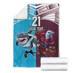 Custom Sea Eagles And Sharks Rugby Blanket Sporty Style