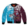 Custom Sea Eagles And Sharks Rugby Bomber Jacket Sporty Style