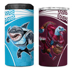 Custom Sea Eagles And Sharks Rugby 4 in 1 Can Cooler Tumbler Sporty Style