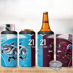 Custom Sea Eagles And Sharks Rugby 4 in 1 Can Cooler Tumbler Sporty Style