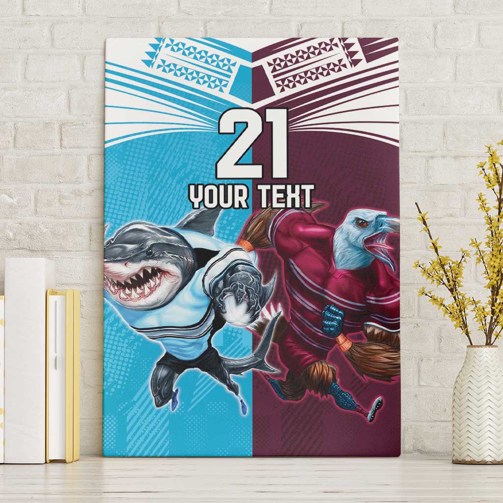 Custom Sea Eagles And Sharks Rugby Canvas Wall Art Sporty Style