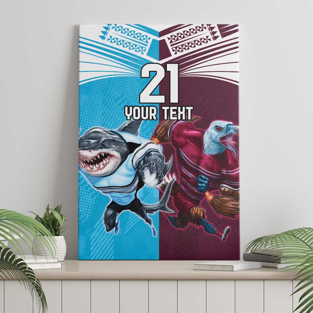 Custom Sea Eagles And Sharks Rugby Canvas Wall Art Sporty Style