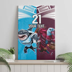 Custom Sea Eagles And Sharks Rugby Canvas Wall Art Sporty Style