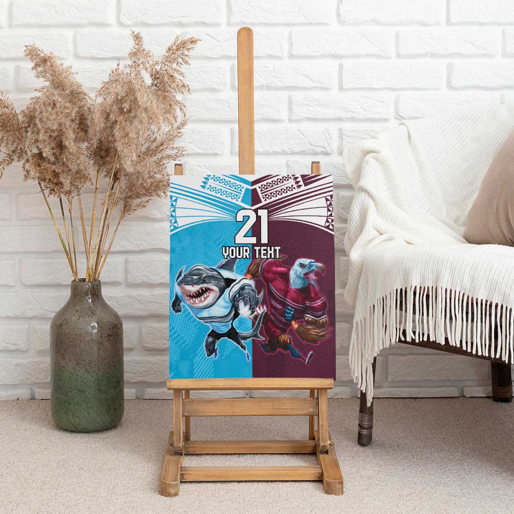 Custom Sea Eagles And Sharks Rugby Canvas Wall Art Sporty Style