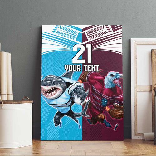 Custom Sea Eagles And Sharks Rugby Canvas Wall Art Sporty Style