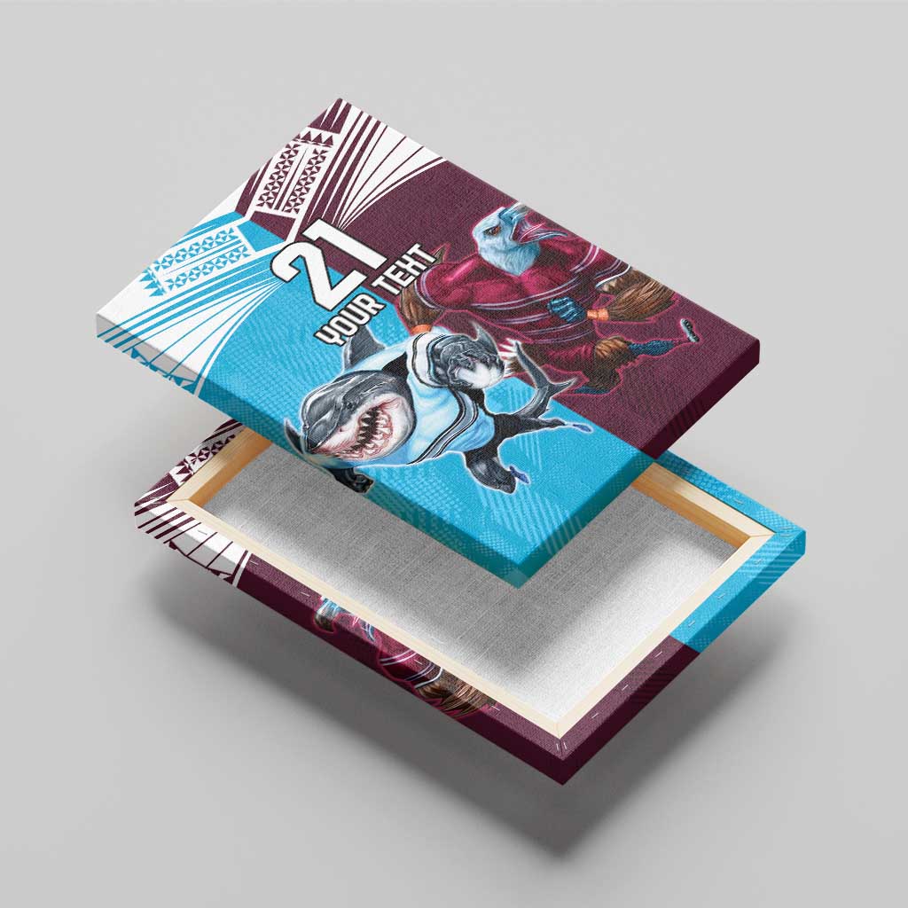 Custom Sea Eagles And Sharks Rugby Canvas Wall Art Sporty Style