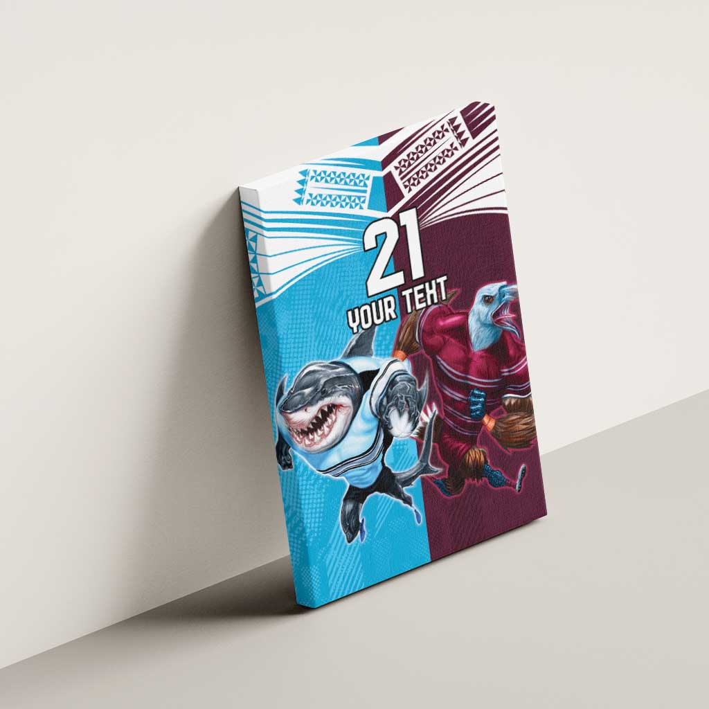 Custom Sea Eagles And Sharks Rugby Canvas Wall Art Sporty Style