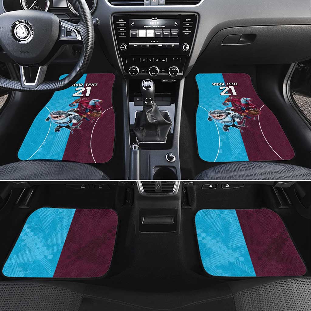 Custom Sea Eagles And Sharks Rugby Car Mats Sporty Style