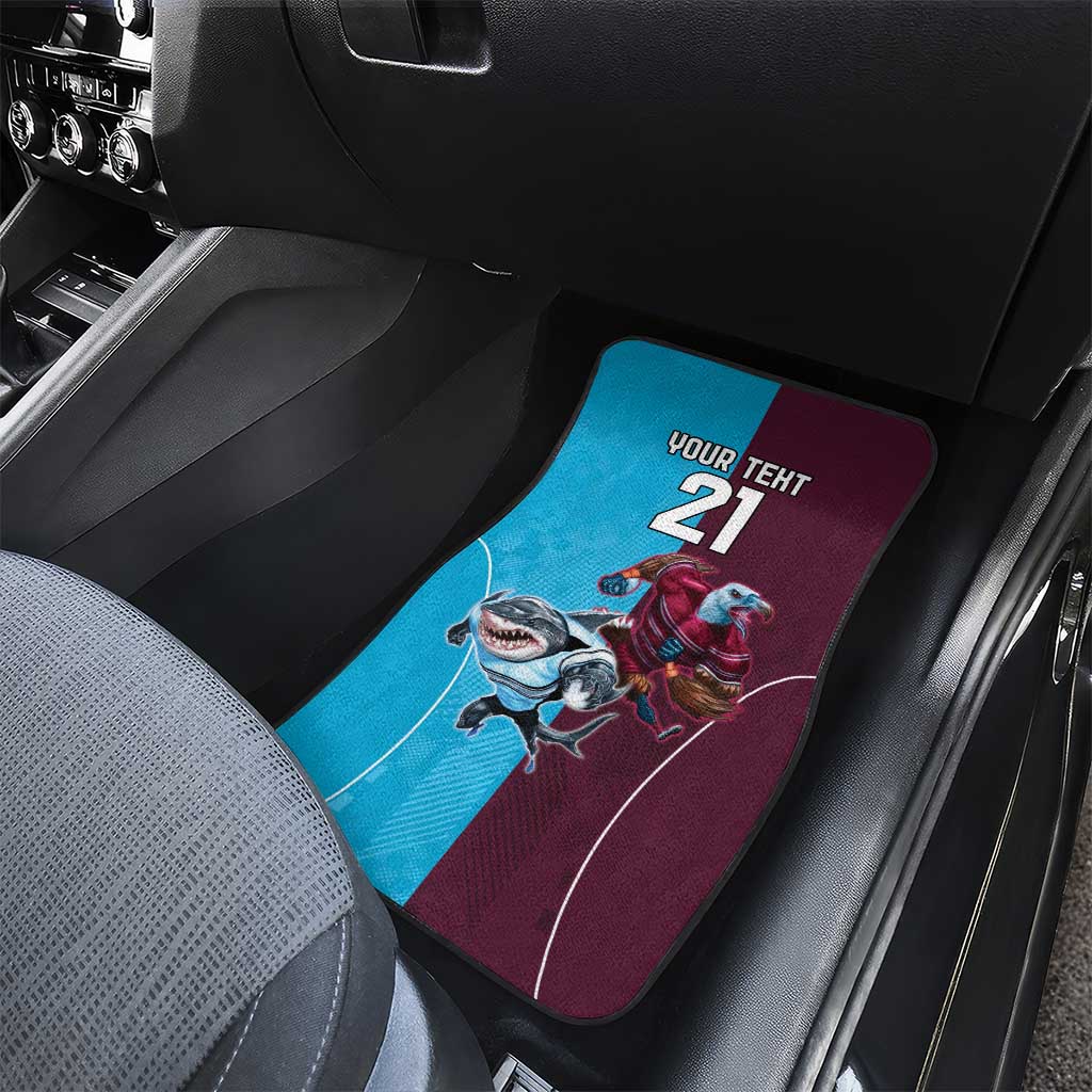 Custom Sea Eagles And Sharks Rugby Car Mats Sporty Style