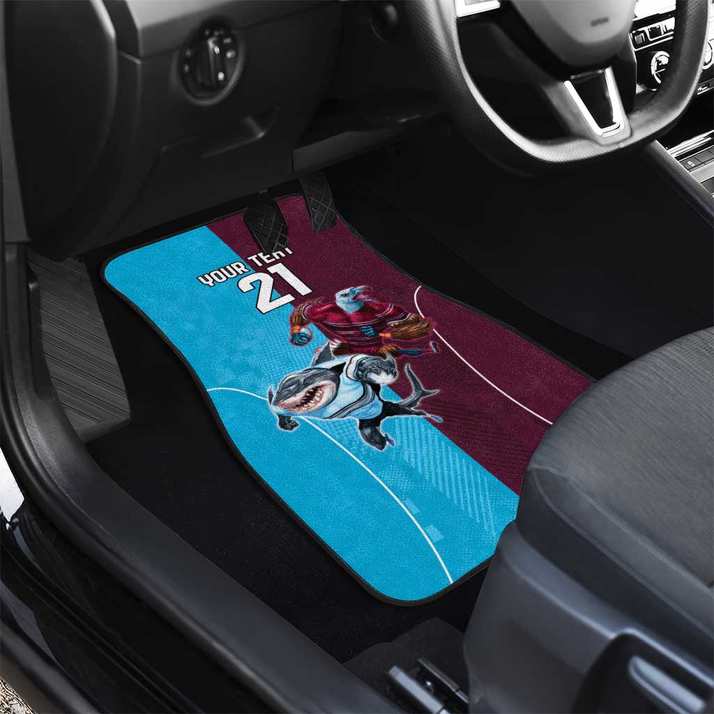 Custom Sea Eagles And Sharks Rugby Car Mats Sporty Style
