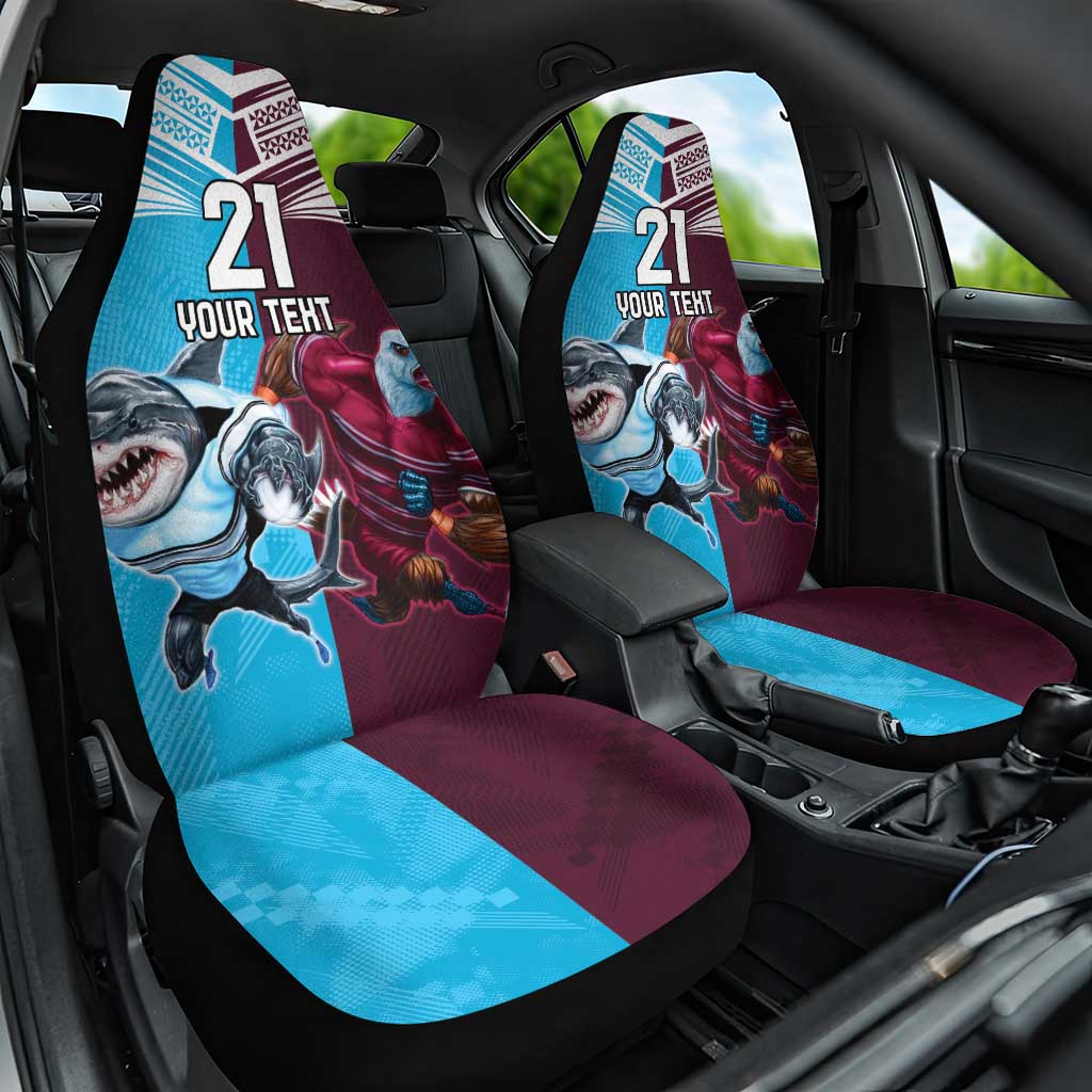 Custom Sea Eagles And Sharks Rugby Car Seat Cover Sporty Style