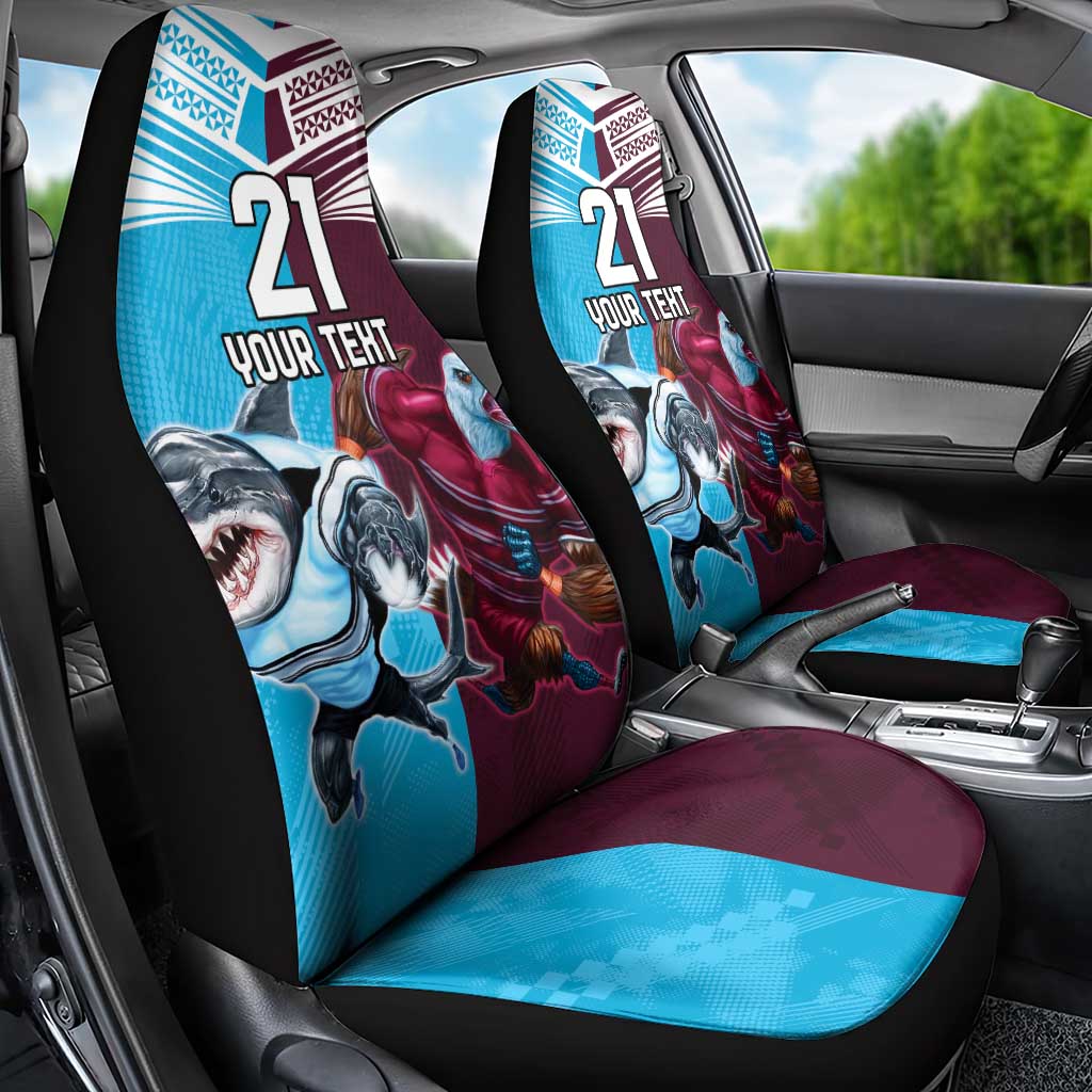 Custom Sea Eagles And Sharks Rugby Car Seat Cover Sporty Style