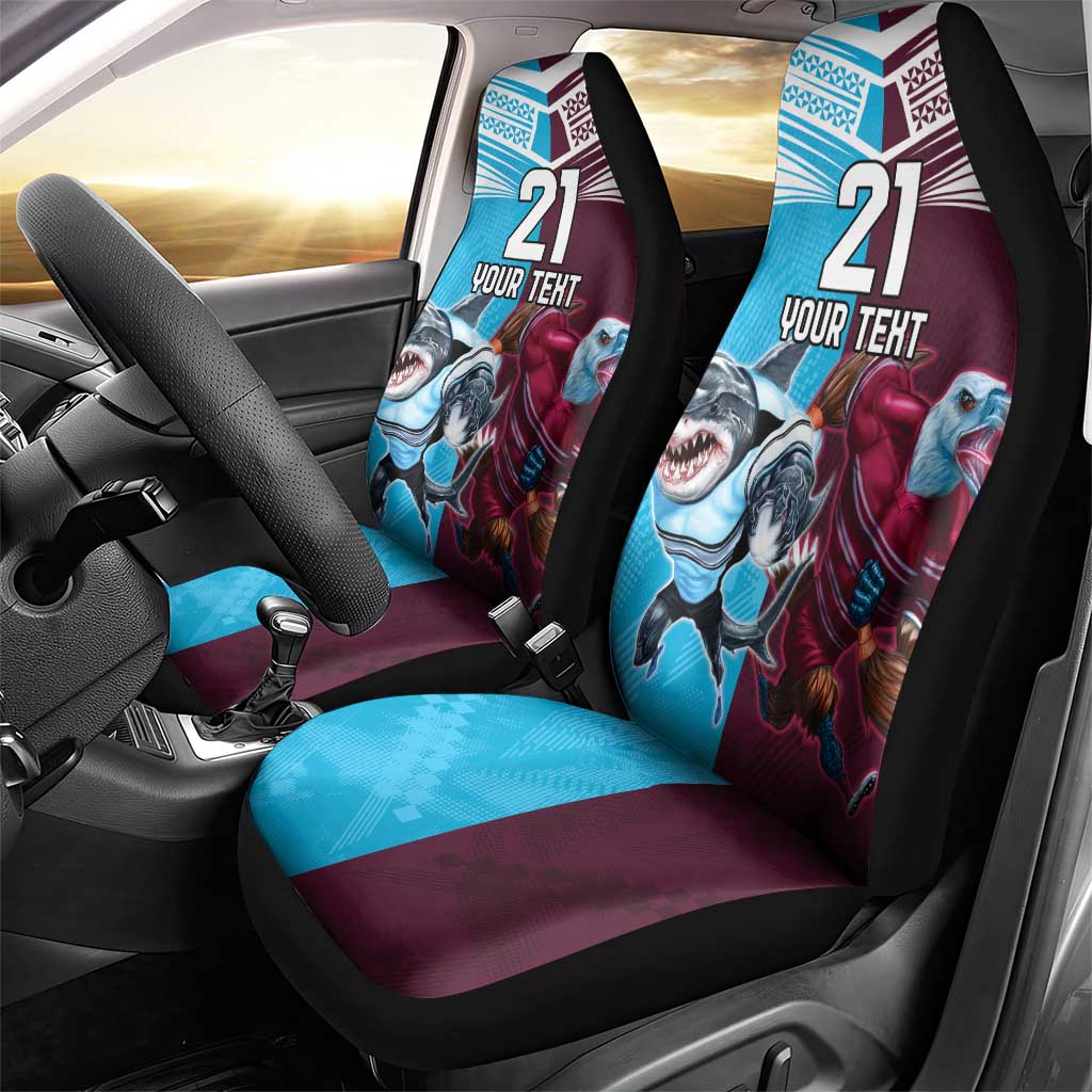 Custom Sea Eagles And Sharks Rugby Car Seat Cover Sporty Style