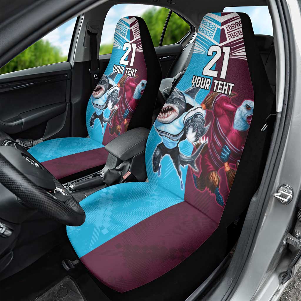 Custom Sea Eagles And Sharks Rugby Car Seat Cover Sporty Style
