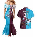 Custom Sea Eagles And Sharks Rugby Couples Matching Mermaid Dress and Hawaiian Shirt Sporty Style