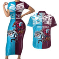 Custom Sea Eagles And Sharks Rugby Couples Matching Short Sleeve Bodycon Dress and Hawaiian Shirt Sporty Style