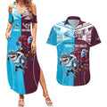 Custom Sea Eagles And Sharks Rugby Couples Matching Summer Maxi Dress and Hawaiian Shirt Sporty Style