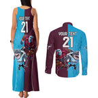 Custom Sea Eagles And Sharks Rugby Couples Matching Tank Maxi Dress and Long Sleeve Button Shirt Sporty Style