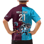 Custom Sea Eagles And Sharks Rugby Family Matching Mermaid Dress and Hawaiian Shirt Sporty Style