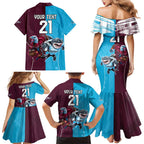 Custom Sea Eagles And Sharks Rugby Family Matching Mermaid Dress and Hawaiian Shirt Sporty Style