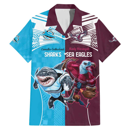 Custom Sea Eagles And Sharks Rugby Family Matching Mermaid Dress and Hawaiian Shirt Sporty Style