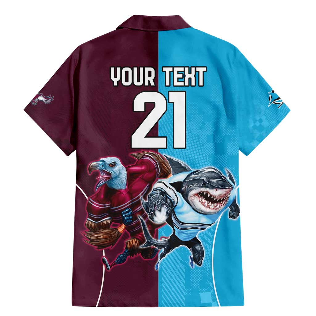 Custom Sea Eagles And Sharks Rugby Family Matching Mermaid Dress and Hawaiian Shirt Sporty Style