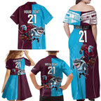 Custom Sea Eagles And Sharks Rugby Family Matching Off Shoulder Maxi Dress and Hawaiian Shirt Sporty Style