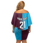 Custom Sea Eagles And Sharks Rugby Family Matching Off Shoulder Short Dress and Hawaiian Shirt Sporty Style