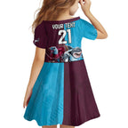 Custom Sea Eagles And Sharks Rugby Family Matching Short Sleeve Bodycon Dress and Hawaiian Shirt Sporty Style