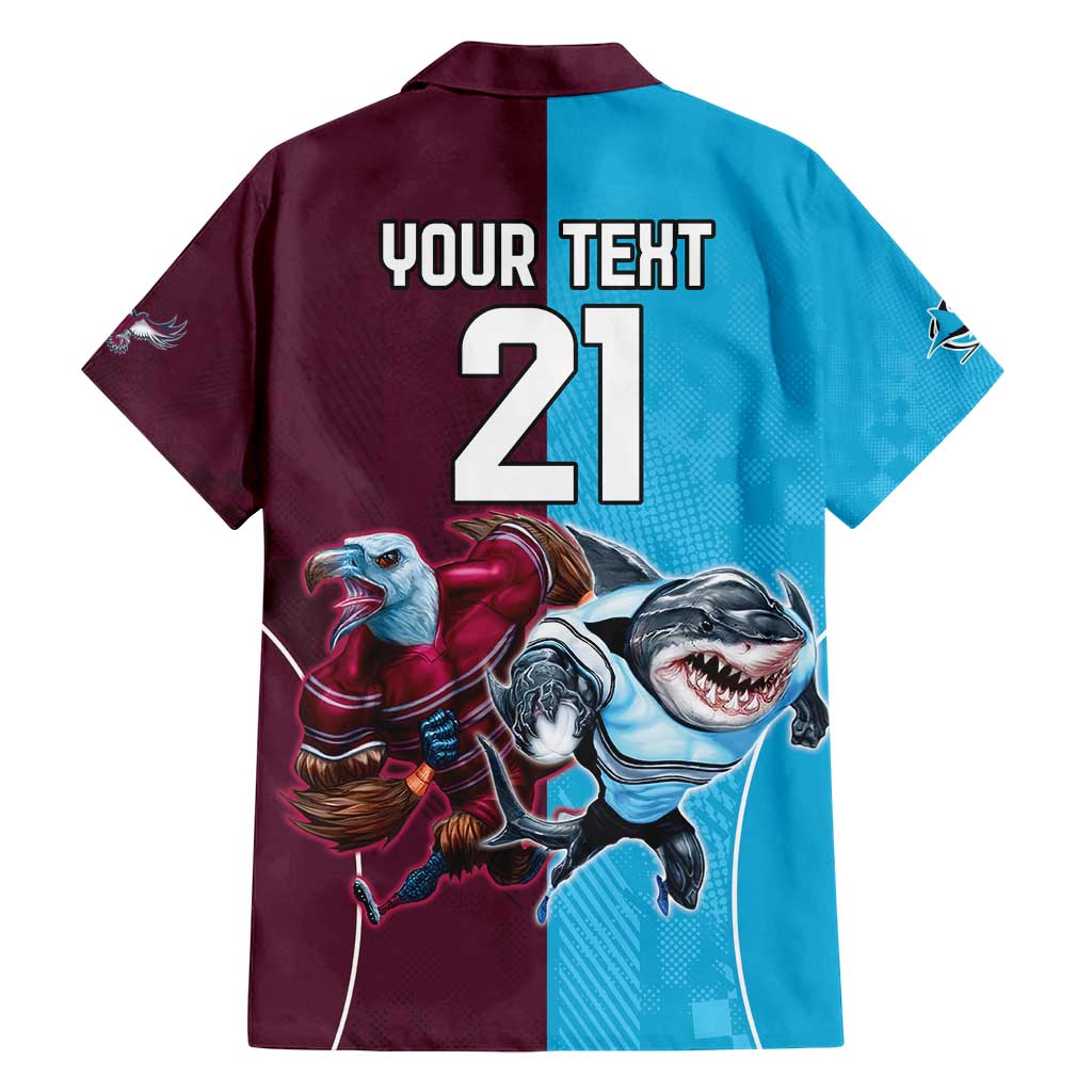 Custom Sea Eagles And Sharks Rugby Family Matching Summer Maxi Dress and Hawaiian Shirt Sporty Style
