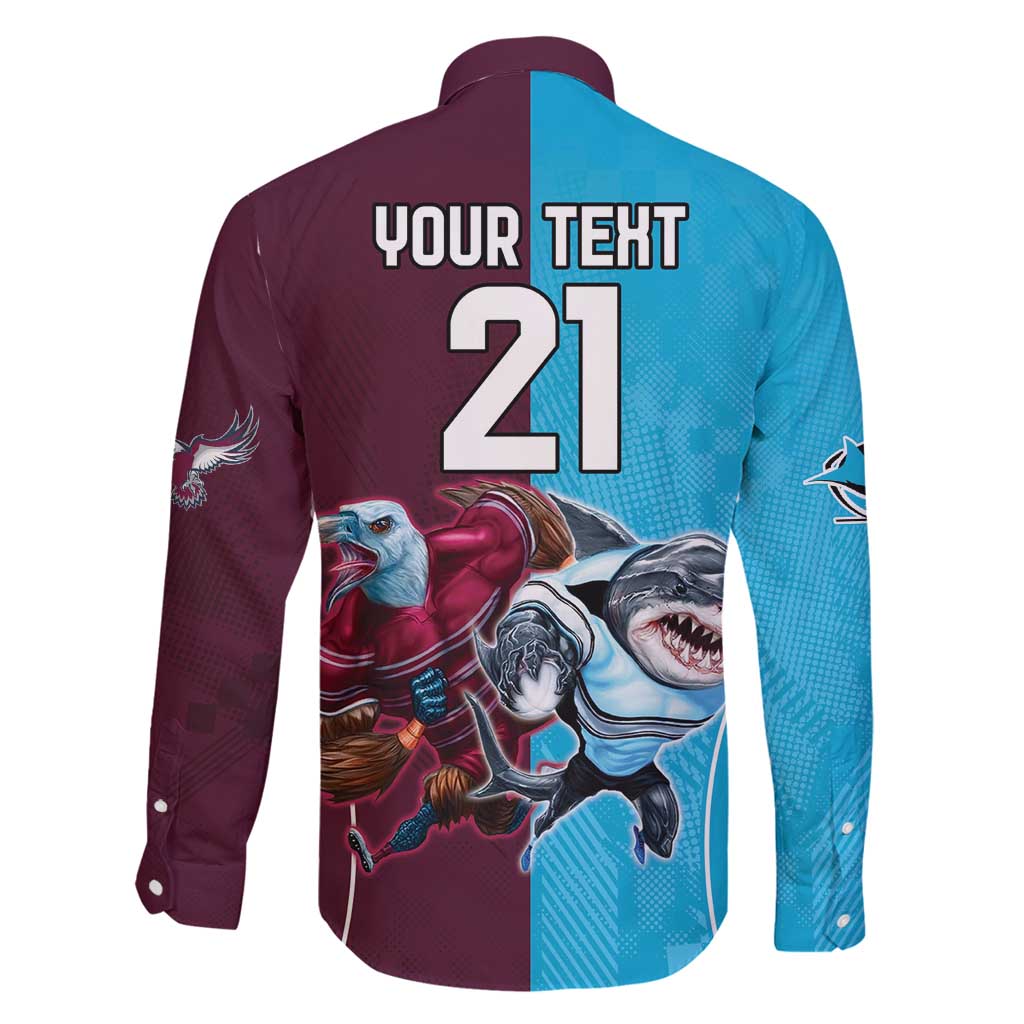 Custom Sea Eagles And Sharks Rugby Family Matching Summer Maxi Dress and Hawaiian Shirt Sporty Style
