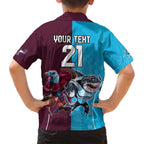 Custom Sea Eagles And Sharks Rugby Family Matching Tank Maxi Dress and Hawaiian Shirt Sporty Style