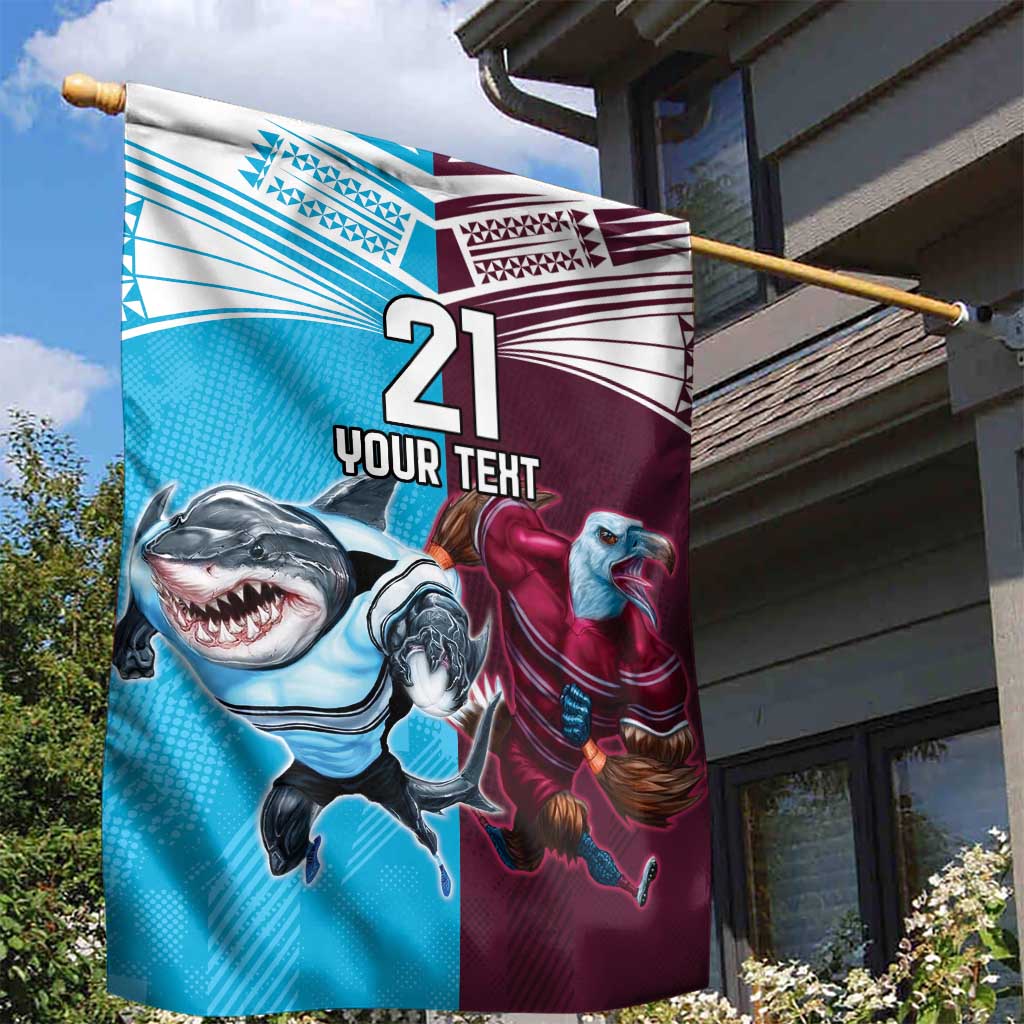 Custom Sea Eagles And Sharks Rugby Garden Flag Sporty Style