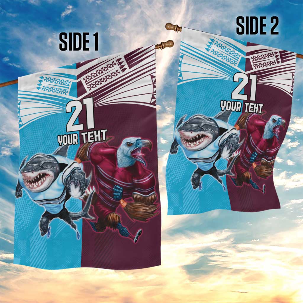 Custom Sea Eagles And Sharks Rugby Garden Flag Sporty Style