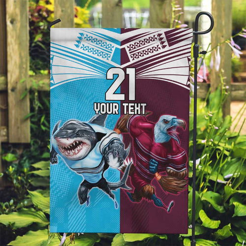 Custom Sea Eagles And Sharks Rugby Garden Flag Sporty Style