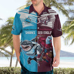 Custom Sea Eagles And Sharks Rugby Hawaiian Shirt Sporty Style