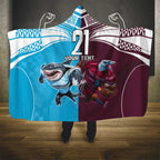 Custom Sea Eagles And Sharks Rugby Hooded Blanket Sporty Style