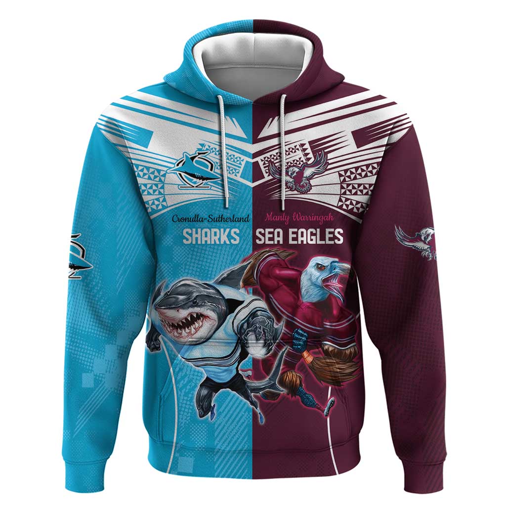 Custom Sea Eagles And Sharks Rugby Hoodie Sporty Style